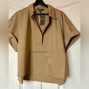 Ralph Lauren women’s Tan Short Sleeve Shirt Size XL